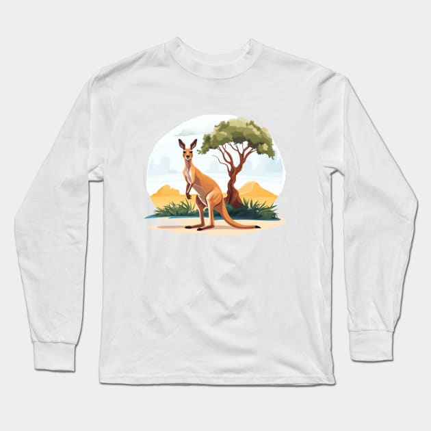 Cute Kangaroo Long Sleeve T-Shirt by zooleisurelife